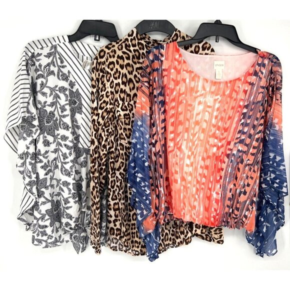 Chico's Tops - Chicos Womens Set of 3 Blouse Tops Size S/M Animal Print Floral Size 0/1